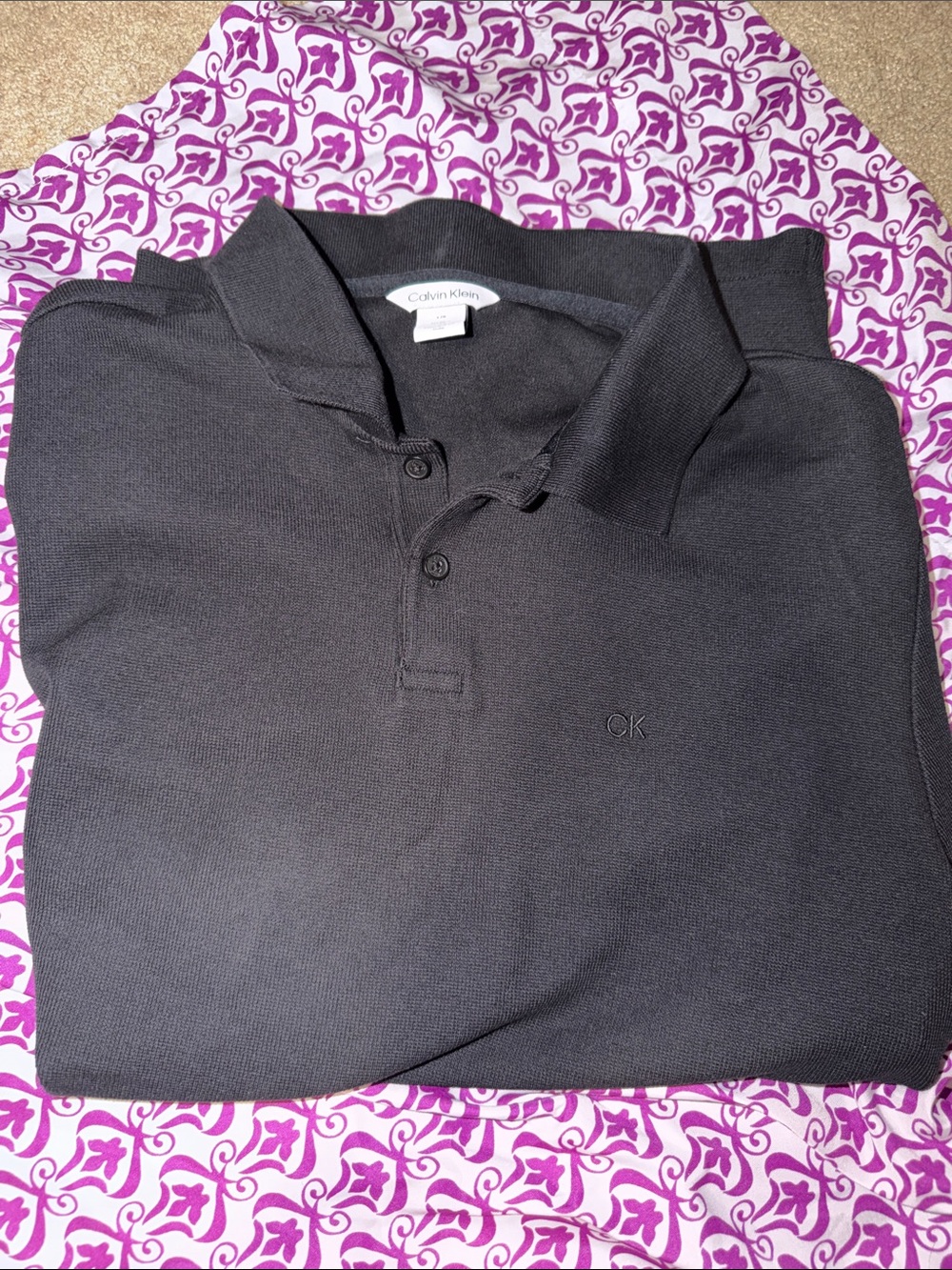 Calvin Klein Men's Black Polo with Subtle CK Embroidery